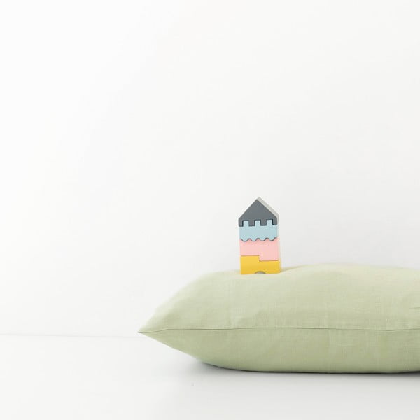 Laste roheline linane padjapüür Nature, 40 x 60 cm - Linen Tales-image-1