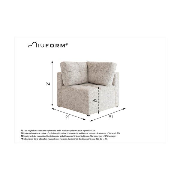 Kreem diivanimoodul Lulu - Miuform-image-4