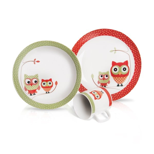 3-osaline laste portselanist söögikomplekt Owl - Orion