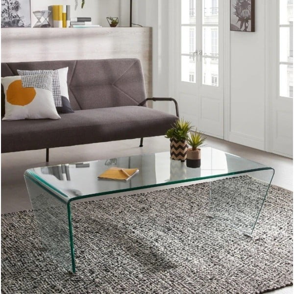 Klaasist diivanilaud 60x120 cm Burano - Kave Home-image-1