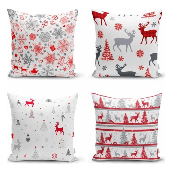 Jõulumotiiviga padjakatted 4tk komplektis 43x43 cm Snowflakes - Mila Home