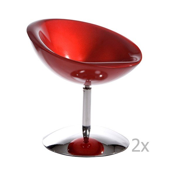 Sada 2 červených otočných křesel Kokoon Design Bowl-image-1