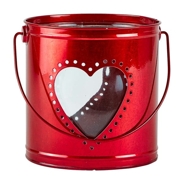 Červená lucerna KJ Collection Hearty Heart, výška 16 cm