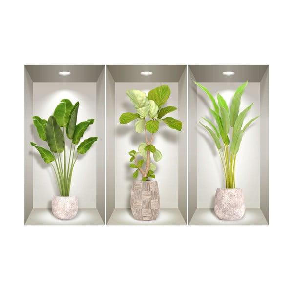 Komplekt 3 3D seinakleebist Banaanipuude komplekt - Ambiance-image-2