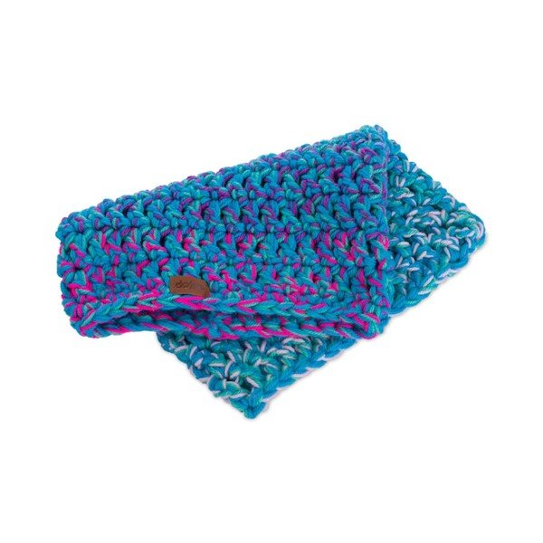 Sinine käsitsi heegeldatud ümmargune sall Twister - DOKE-image-2