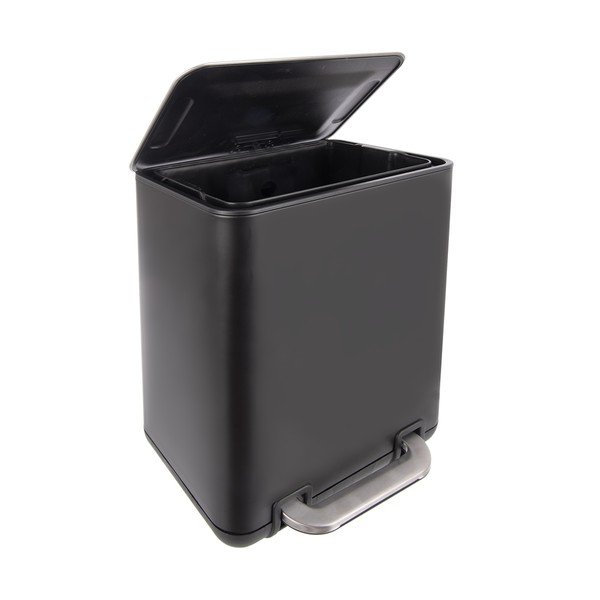 Must roostevabast terasest prügikast 20 l Black - Orion-image-2