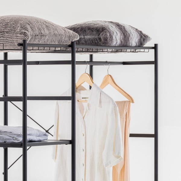 Must metallist riidekapp 120x182 cm Storn - Kave Home-image-1