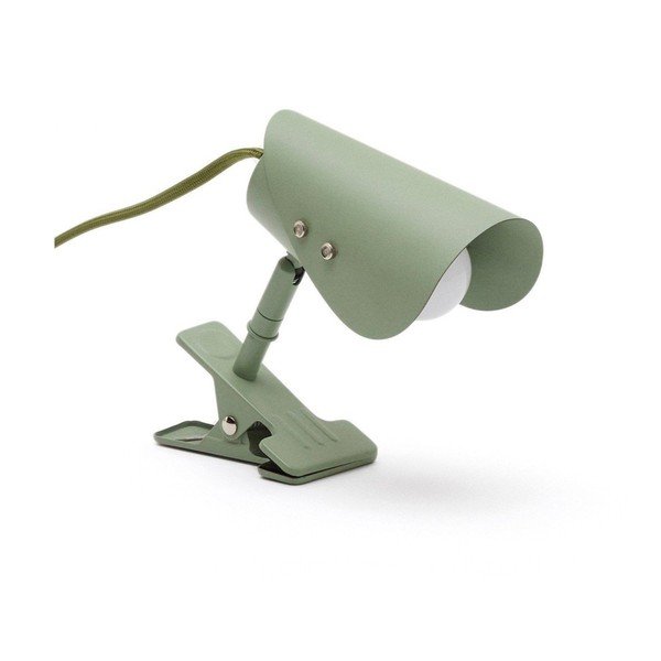 Roheline metallist klambriga laualamp (kõrgus 16 cm) Jula - Kave Home