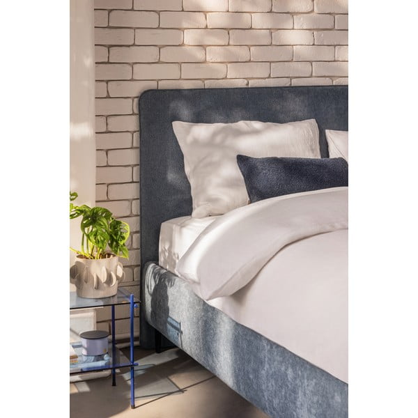 Sinine polsterdatud kaheinimesevoodi koos voodipõhjaga 180x200cm Noira Slim - Bonami Selection-image-3