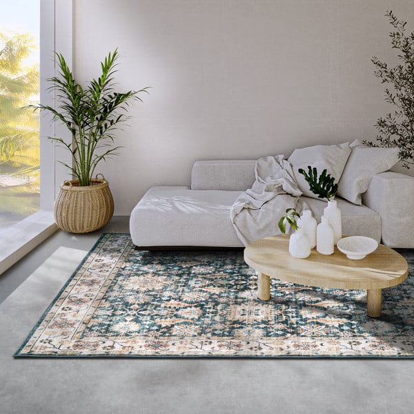 Sinine vaip 80x150 cm Saveh Blue Cream - Elle Decoration-image-1