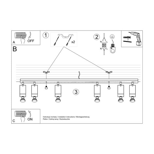 Must laevalgusti 6L Toscana - Sollux-image-4