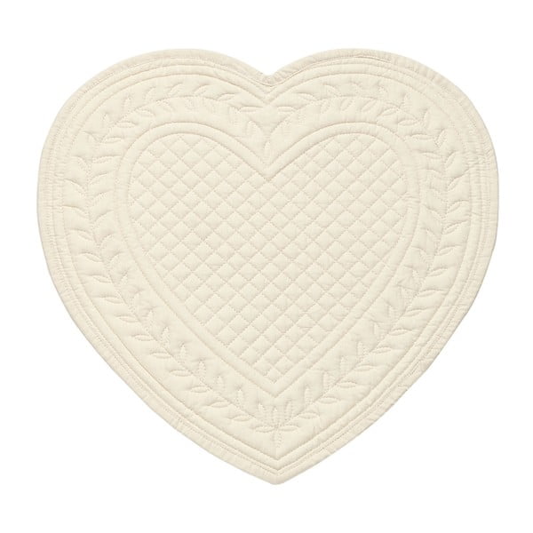 Bílé bavlněné prostírání ve tvaru srdce Côté Table