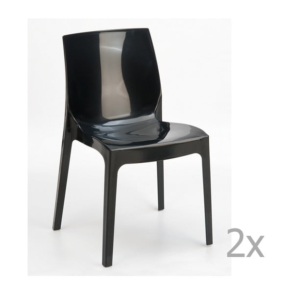 Sada 2 černých jídelních židlí Castagnetti Ophelia