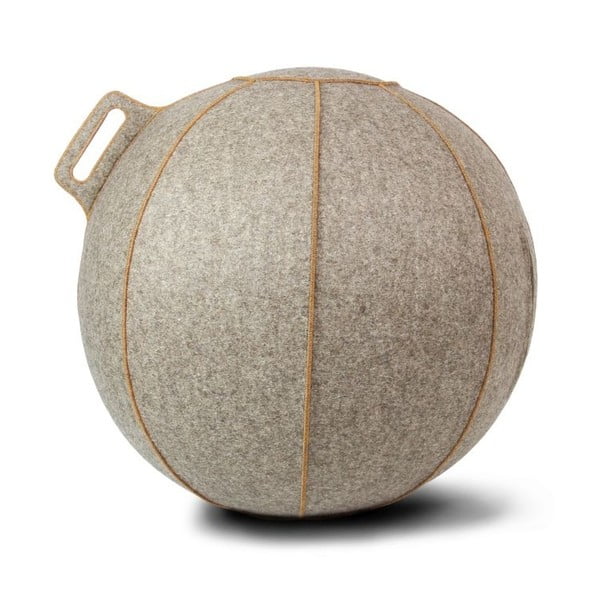 Šedo-béžový plstěný sedací míč VLUV, 65 cm