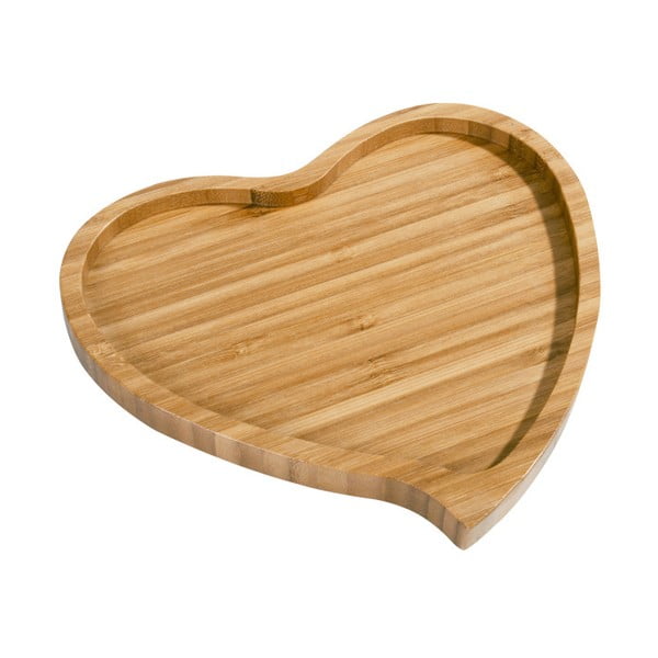 Bambusové servírovací prkénko Aminda Heart, šířka 23 cm