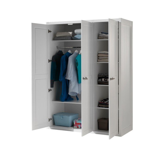 Valge laste riidekapp - Vipack Lewis, laius 145 cm-image-1