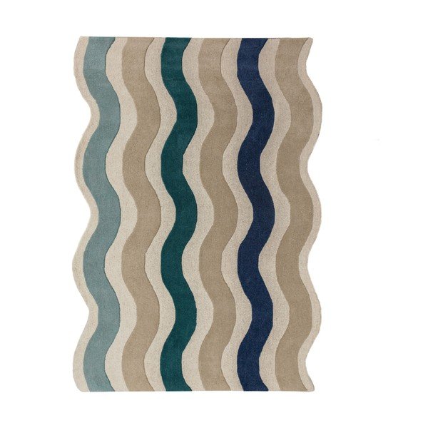 Sinine käsitsi kootud villane vaip 200x290 cm Cascade Wool - Flair Rugs