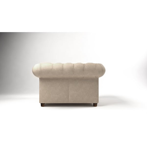 Kreemjas sametist tugitool Cambridge - Ropez-image-2