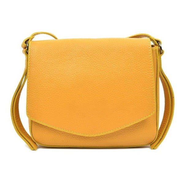 Žlutá kožená kabelka Carla Ferreri Metelo