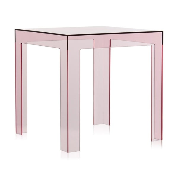Světle růžový transparentní stolek Kartell Jolly