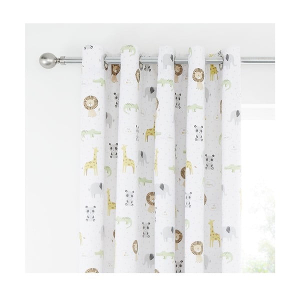 Valged laste kardinad 2tk 168x183 cm Roarsome Animals - Catherine Lansfield