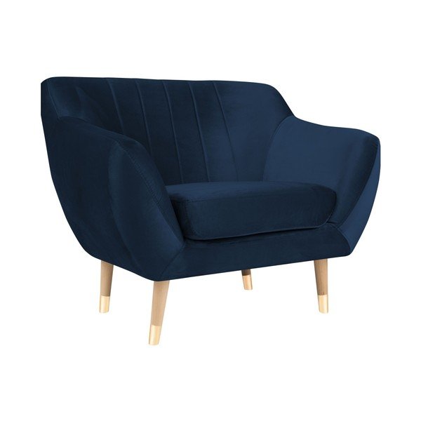 Tumesinine sametne tugitool Benito - Mazzini Sofas-image-2