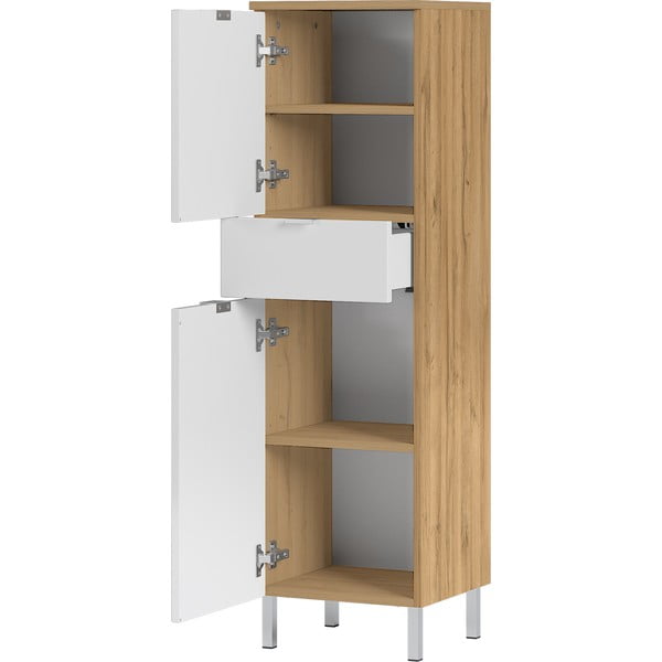 Valge kõrge vannitoakapp 34x120 cm Mauresa - Germania-image-2