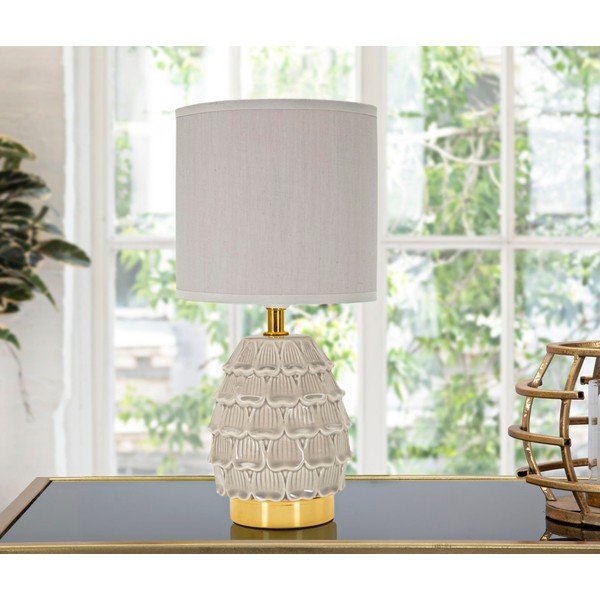 Beež keraamiline laualamp tekstiilist varjuga (kõrgus 30,5 cm) Pigny - Mauro Ferretti-image-4