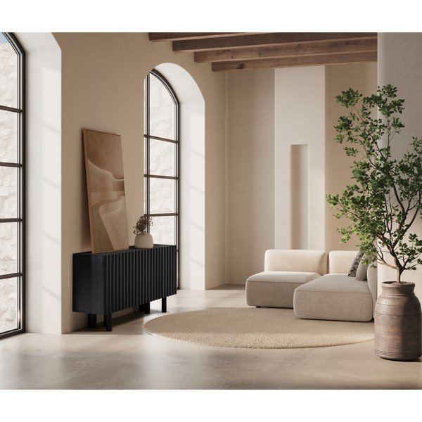 Must mangopuidust kummut 160x80x40 cm Tamira - MOME-image-1