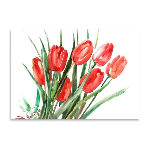 Autorský plakát Red Tulips od Surena Nersisyana, 30 x 21 cm