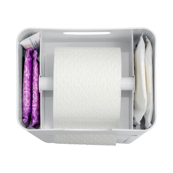 Valge plastikust tualettpaberihoidja koos harjaga Imon - Weenko-image-3