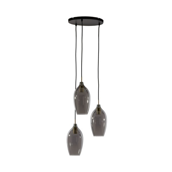 Tumehall-pronksivärvi rippvalgusti klaasist varjuga ø 35 cm Lukaro - Light & Living