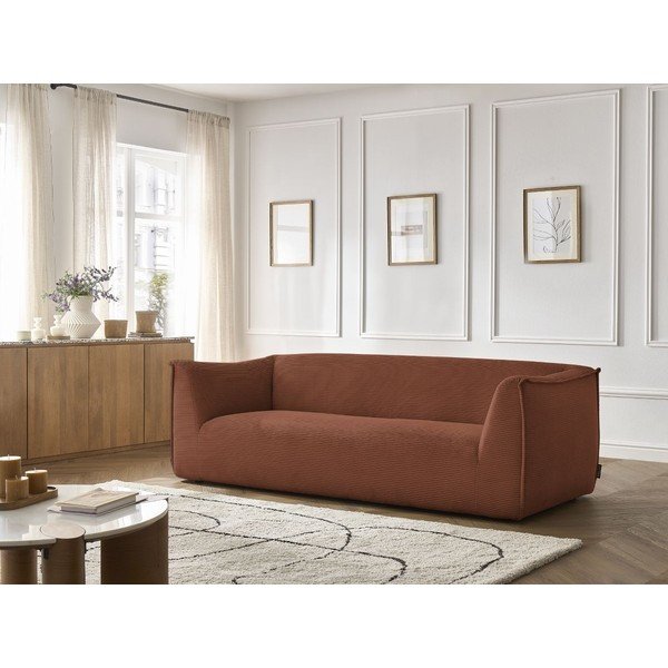Oranž velvetist diivan 242 cm Giorgia - Bobochic Paris-image-1