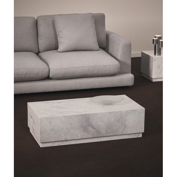 Valge marmorist kohvilaud 50x100 cm Sorein - Kave Home-image-1
