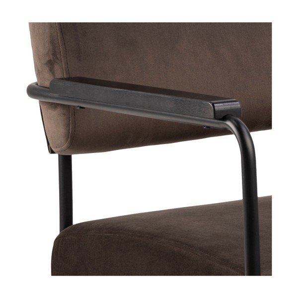 Tumepruun sametist tugitool Cloe - Actona-image-4