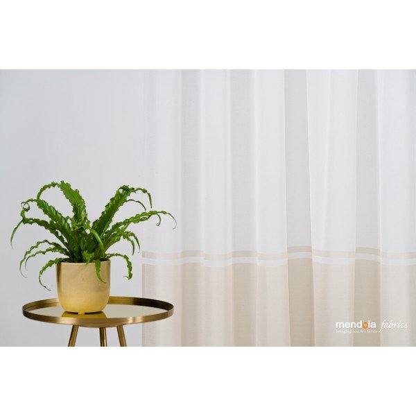 Beež-valge kardin 300x260 cm Sanova - Mendola Fabrics-image-3