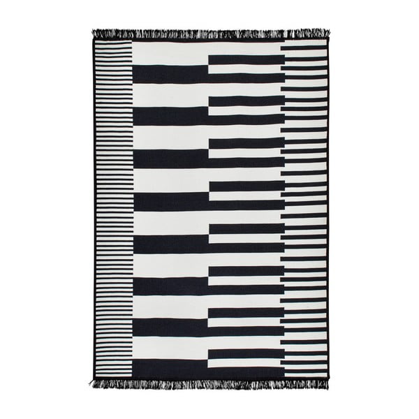 Must-valge kahepoolne vaip Klotho, 80 x 150 cm. - Cihan Bilisim Tekstil