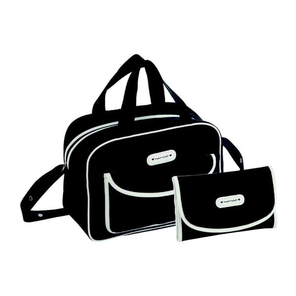 Set černé tašky na kočárek a přebalovací podložky Naf Naf Dots