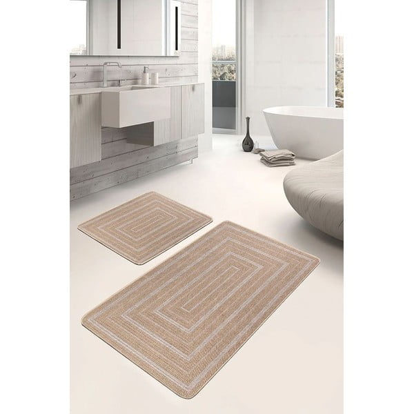 Pruunid vannitoamatid 2 tk 60x100 cm - Mila Home-image-1