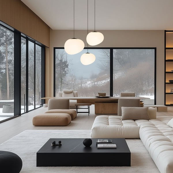 Must-valge rippvalgusti ø 25 cm Stones - Candellux Lighting-image-2