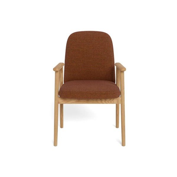 Polsterdatud söögitoolid kahe terrakotavärvi käetugedega komplektis Calvin - Actona-image-2