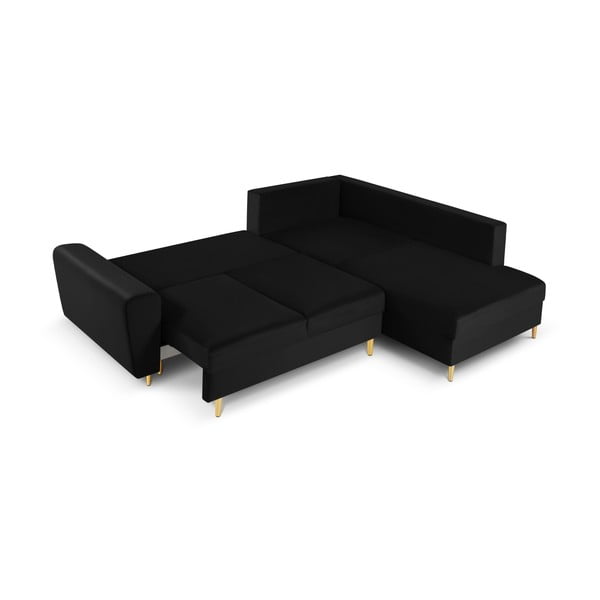 Must sametist panipaigaga nurgadiivanvoodi (parem nurk/"L"-kujuline) Kyoto - Cosmopolitan Design-image-2