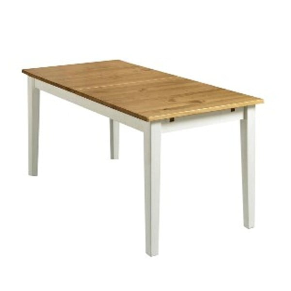 Dřevěný rozkládací jídelní stůl s bílými nohami 13Casa Ginger, 160/200 x 80 cm