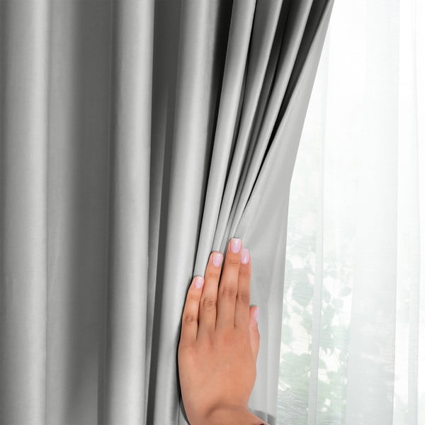 Helehall sametist pimendav kardin 140x270 cm Eyelets - Restilo-image-4