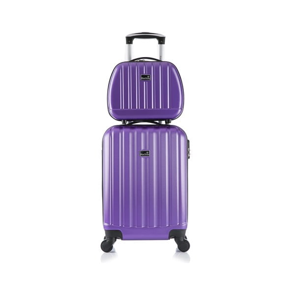Fialový cestovní kufr s příručním zavazadlem Bluestar