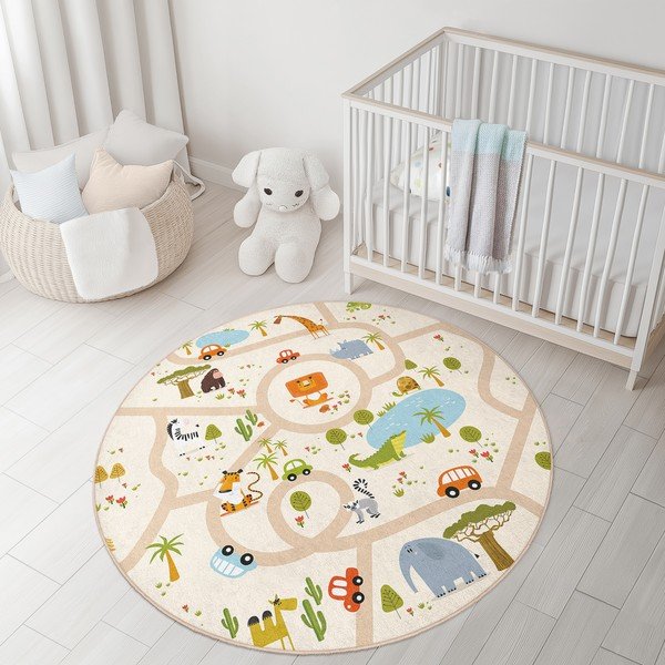 Pestav laste mänguvaip ø100 cm Savana Ride - Mila Home-image-3