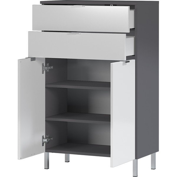 Valge-hall kõrge vannitoakapp 60x97 cm Mauresa - Germania-image-2