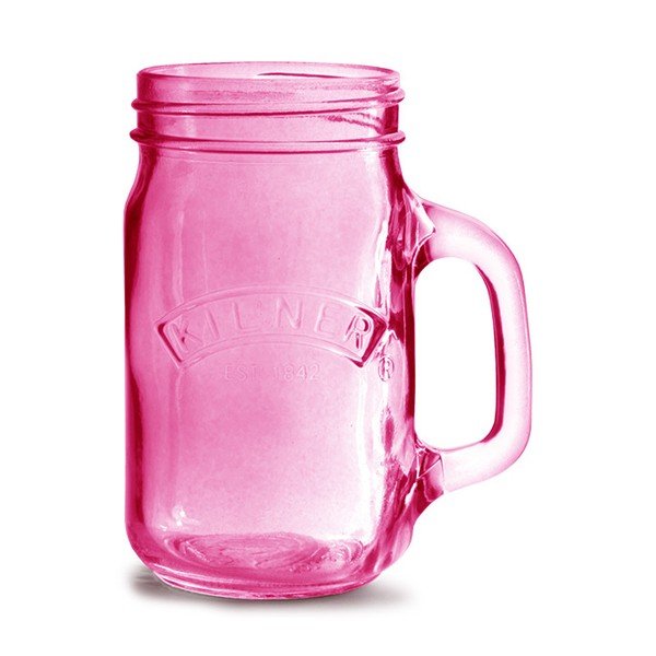 Sklenice s uchem Kilner 350 ml, růžová