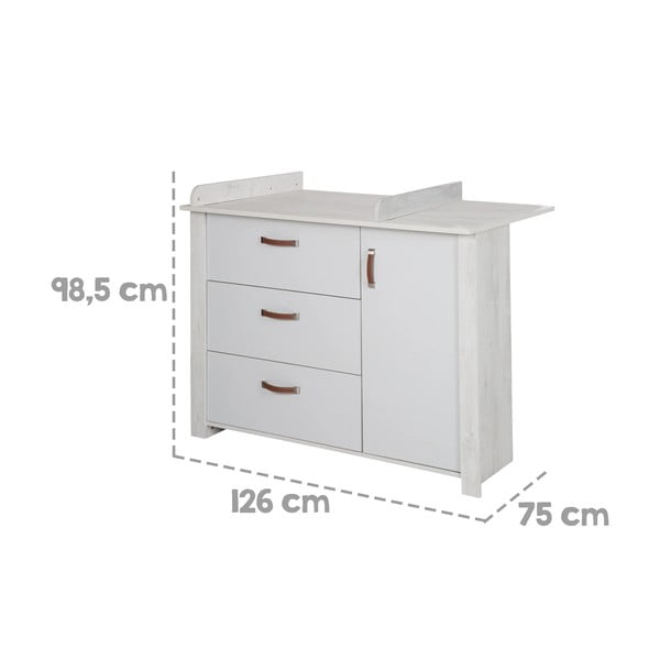 Valge mähkimislaud 126x99 cm Mila – Roba-image-3