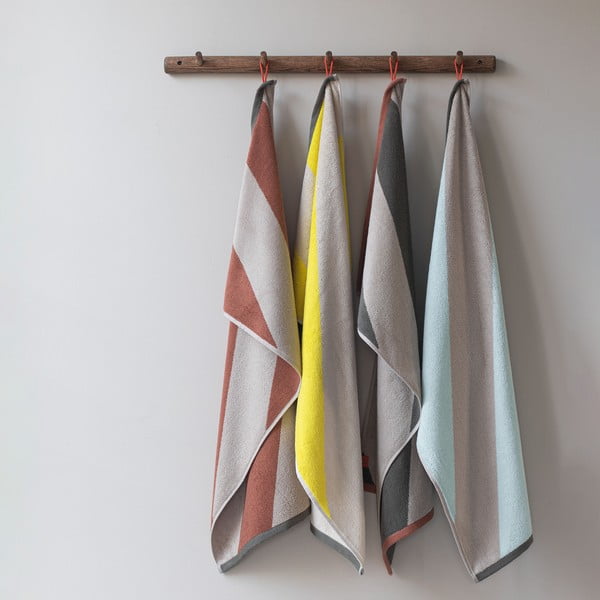 Kollased froteerätikud orgaanilisest puuvillast, komplektis 2 tk 40x55 cm Diagonal - Mette Ditmer Denmark-image-2